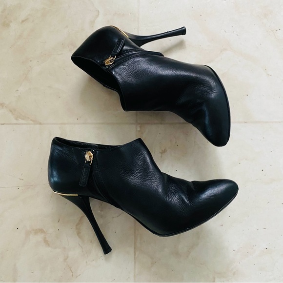 $850 Gucci Made in Italy Darwin Nero Black Leather Ankle Boots Booties Size 6/36 - Picture 3 of 15